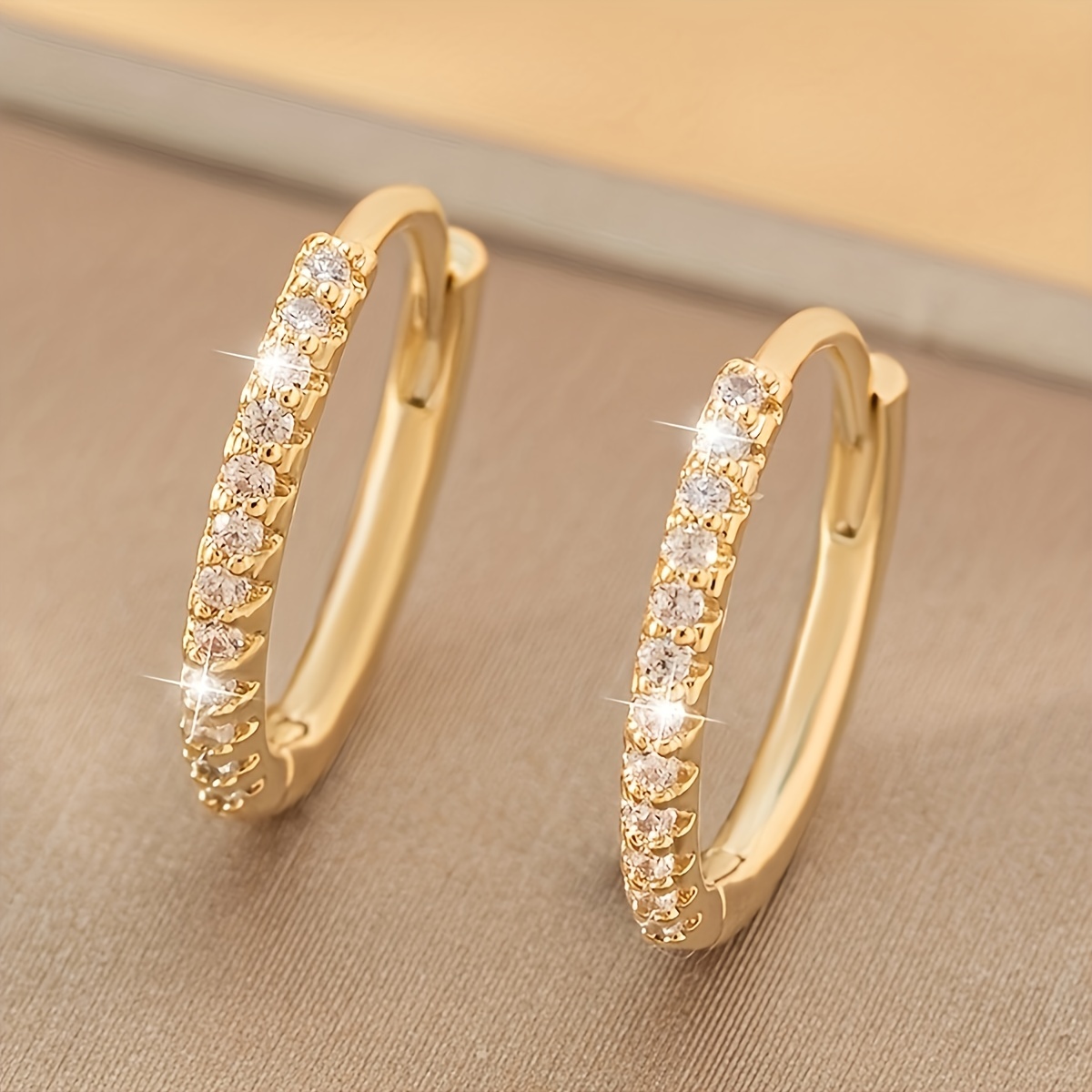 Copper Earrings CZ Nickel Plating for Daily Wear